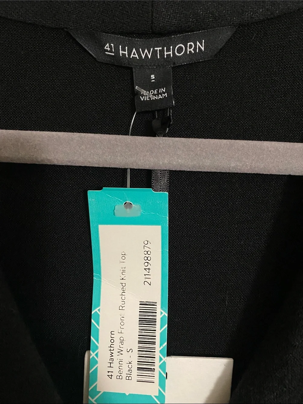 41 Hawthorn Black Wrap-Front Sleeveless Top - Picture 2 of 5